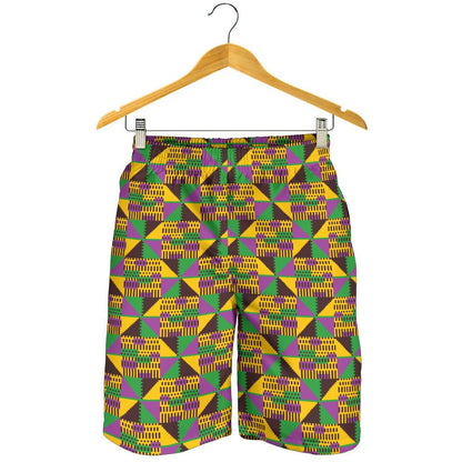 Kente Triangle Design African Print Mens Shorts-JTAMIGO.COM