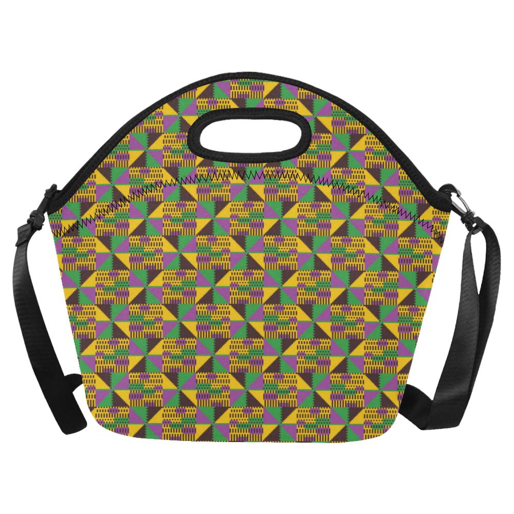 Kente Triangle Design African Print Neoprene Lunch Bag (Model 1669)(Large)-JTAMIGO.COM