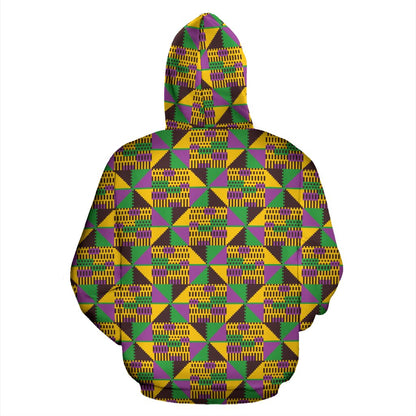Kente Triangle Design African Print Pullover Hoodie