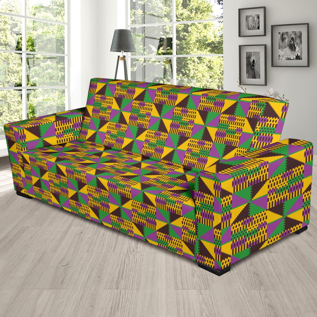 Kente Triangle Design African Print Sofa Slipcover-JTAMIGO.COM