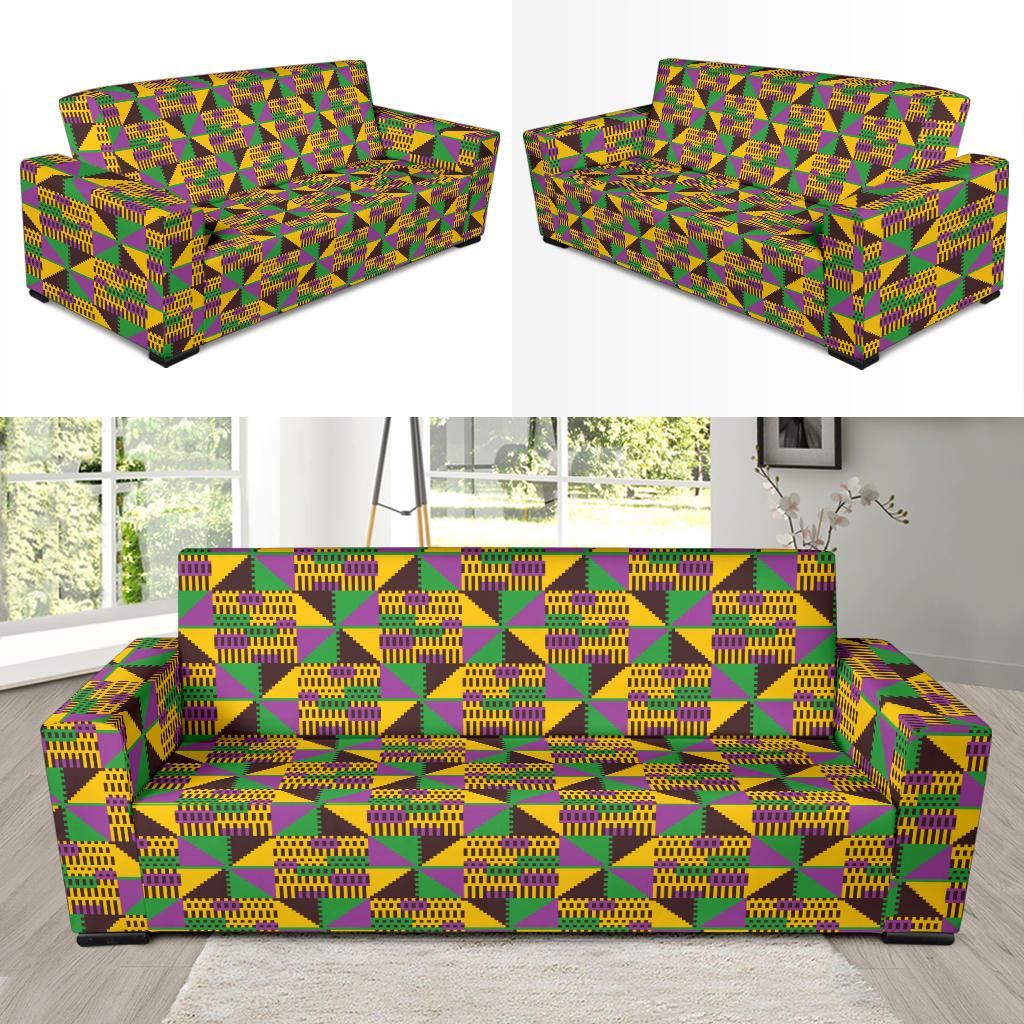 Kente Triangle Design African Print Sofa Slipcover-JTAMIGO.COM