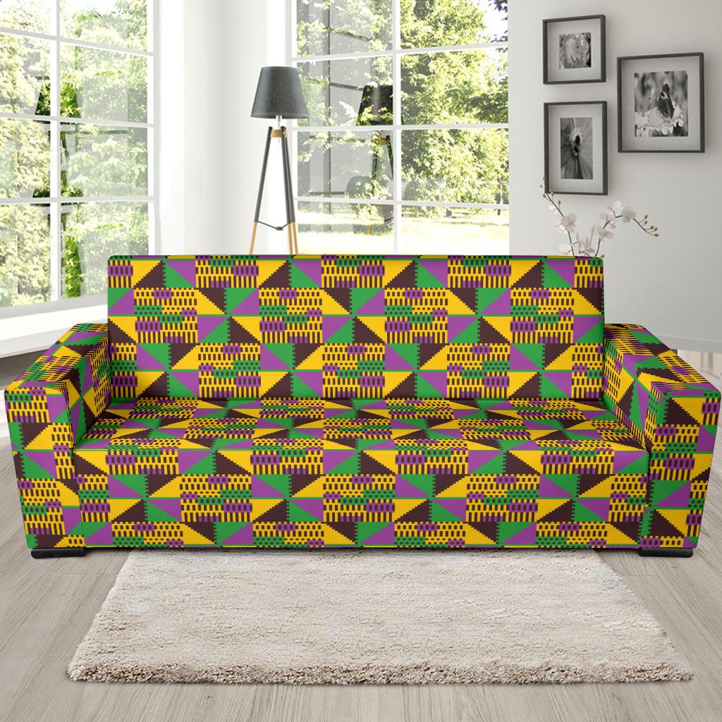Kente Triangle Design African Print Sofa Slipcover-JTAMIGO.COM