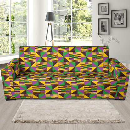 Kente Triangle Design African Print Sofa Slipcover-JTAMIGO.COM