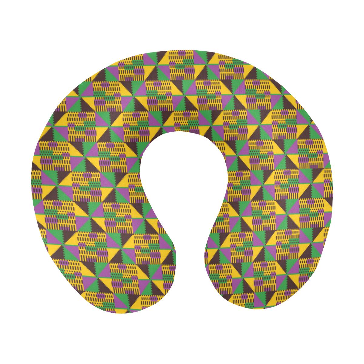 Kente Triangle Design African Print U-Shaped Travel Neck Pillow-JTAMIGO.COM