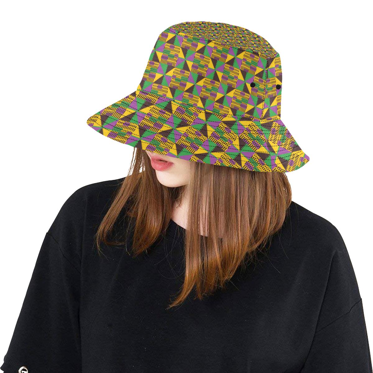 Kente Triangle Design African Print Unisex Bucket Hat