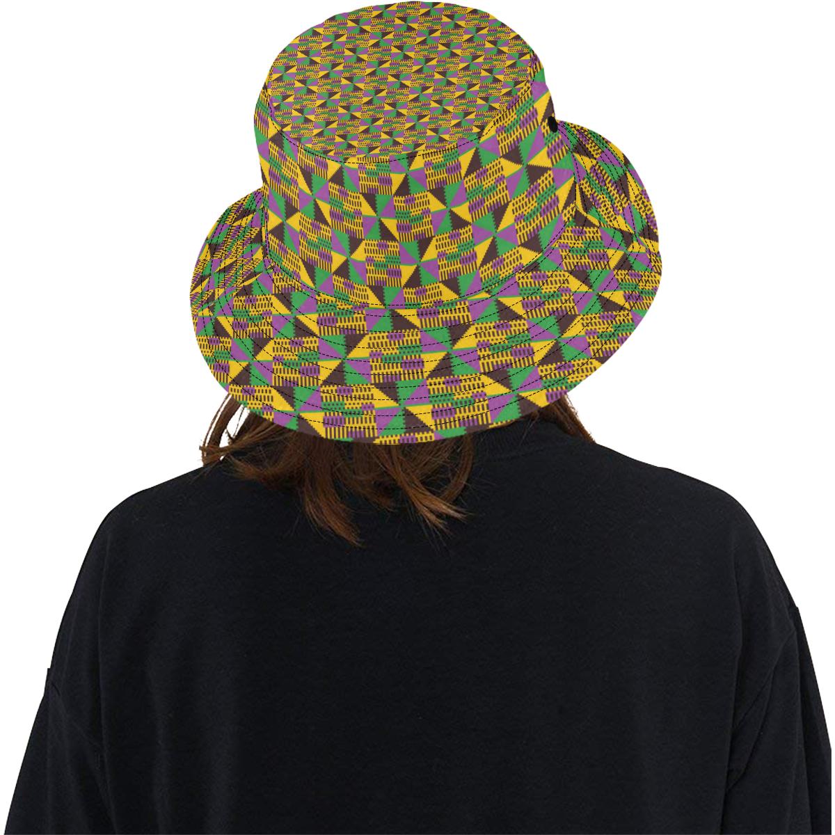 Kente Triangle Design African Print Unisex Bucket Hat