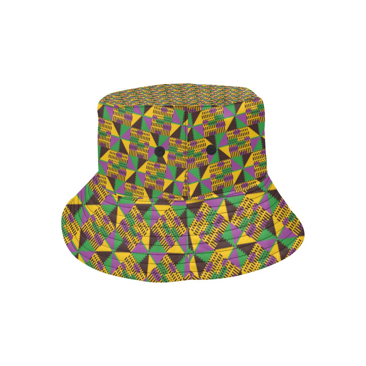 Kente Triangle Design African Print Unisex Bucket Hat