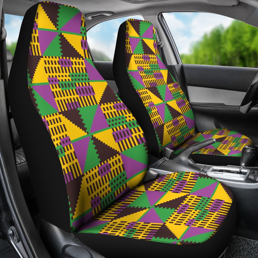 Kente Triangle Design African Print Universal Fit Car Seat Covers