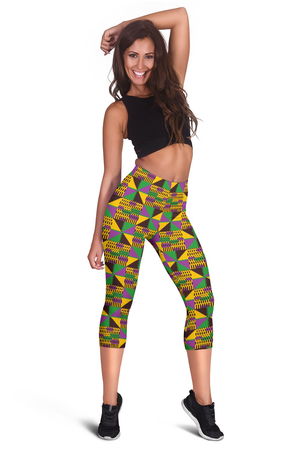 Kente Triangle Design African Print Women Capris