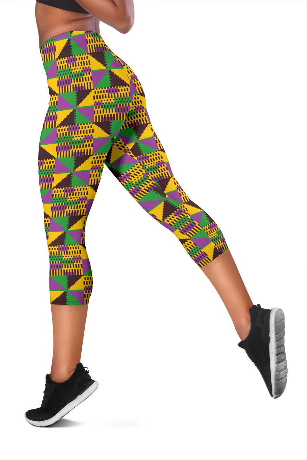 Kente Triangle Design African Print Women Capris