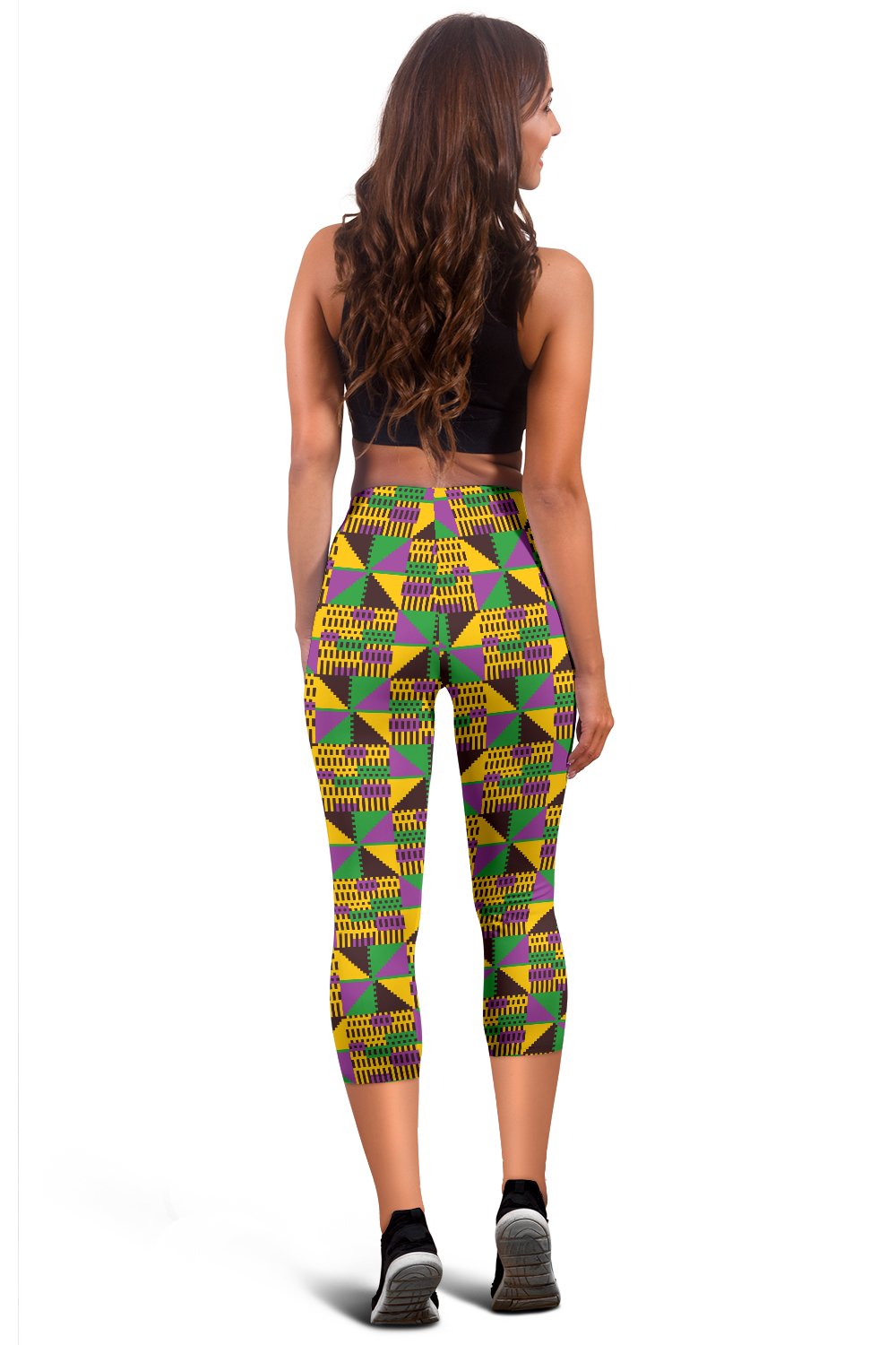 Kente Triangle Design African Print Women Capris