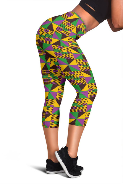 Kente Triangle Design African Print Women Capris