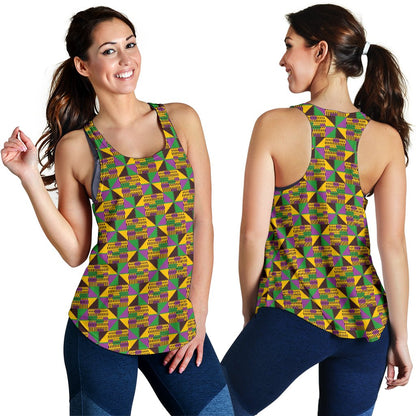 Kente Triangle Design African Print Women Racerback Tank Top
