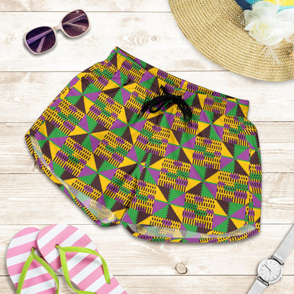 Kente Triangle Design African Print Women Shorts-JTAMIGO.COM