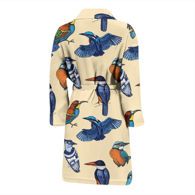 Kingfisher Bird Pattern Print Design 04 Men Bathrobe-JORJUNE.COM