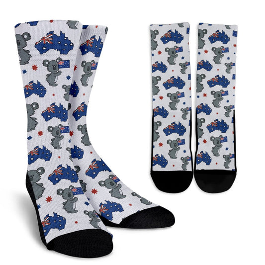 Koala Australia Day Themed Design Crew Socks