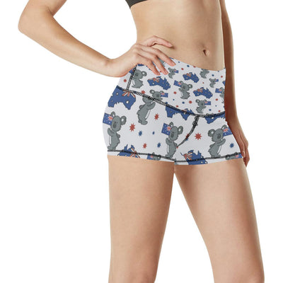 Koala Australia Day Themed Design High Waisted Spandex Shorts-JTAMIGO.COM