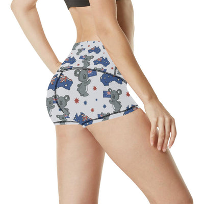 Koala Australia Day Themed Design High Waisted Spandex Shorts-JTAMIGO.COM