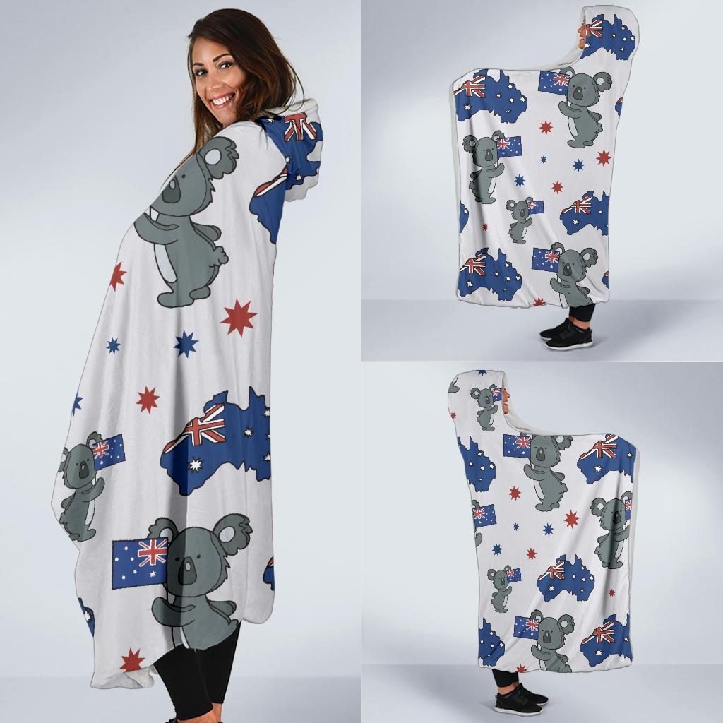 Koala Australia Day Themed Design Hooded Blanket-JTAMIGO.COM