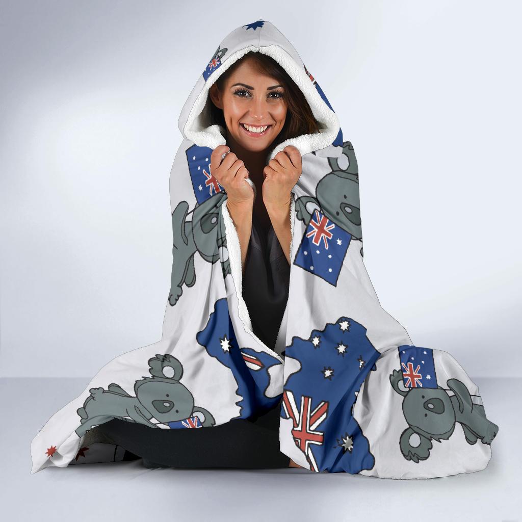Koala Australia Day Themed Design Hooded Blanket-JTAMIGO.COM