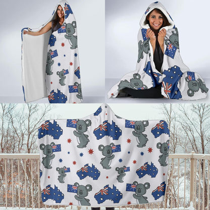 Koala Australia Day Themed Design Hooded Blanket-JTAMIGO.COM