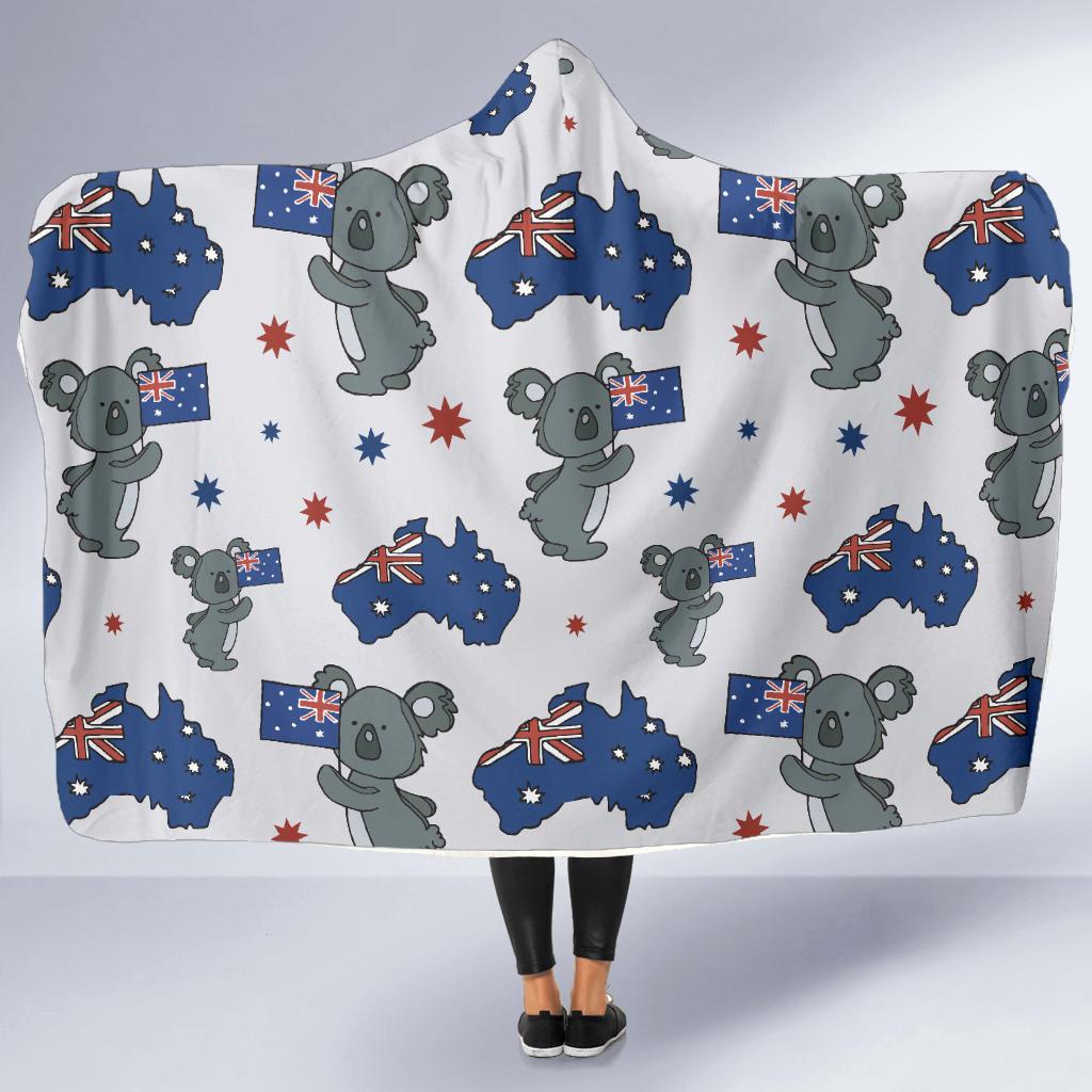 Koala Australia Day Themed Design Hooded Blanket-JTAMIGO.COM