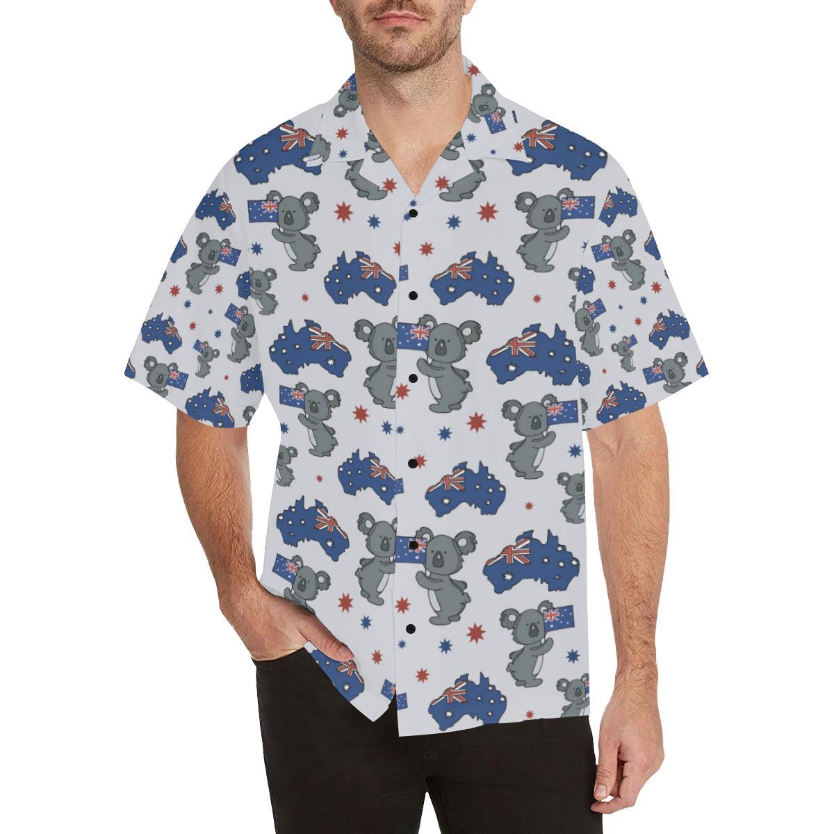 Koala Australia Day Themed Design Men Aloha Hawaiian Shirt