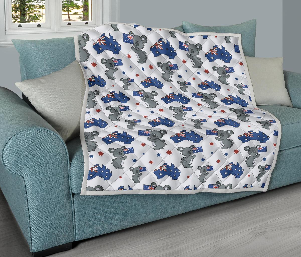 Koala Australia Day Themed Design Premium Quilt-JTAMIGO.COM