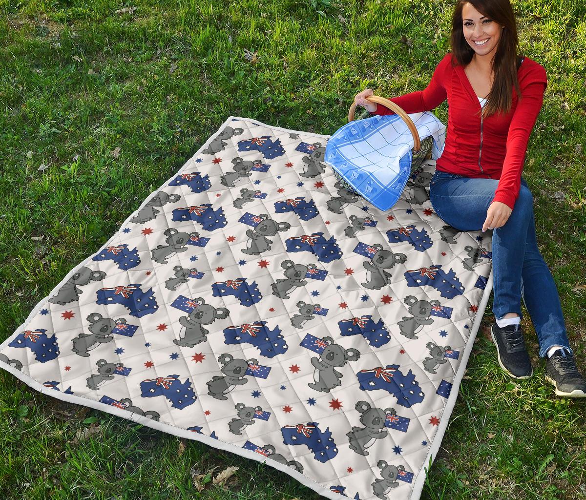 Koala Australia Day Themed Design Premium Quilt-JTAMIGO.COM