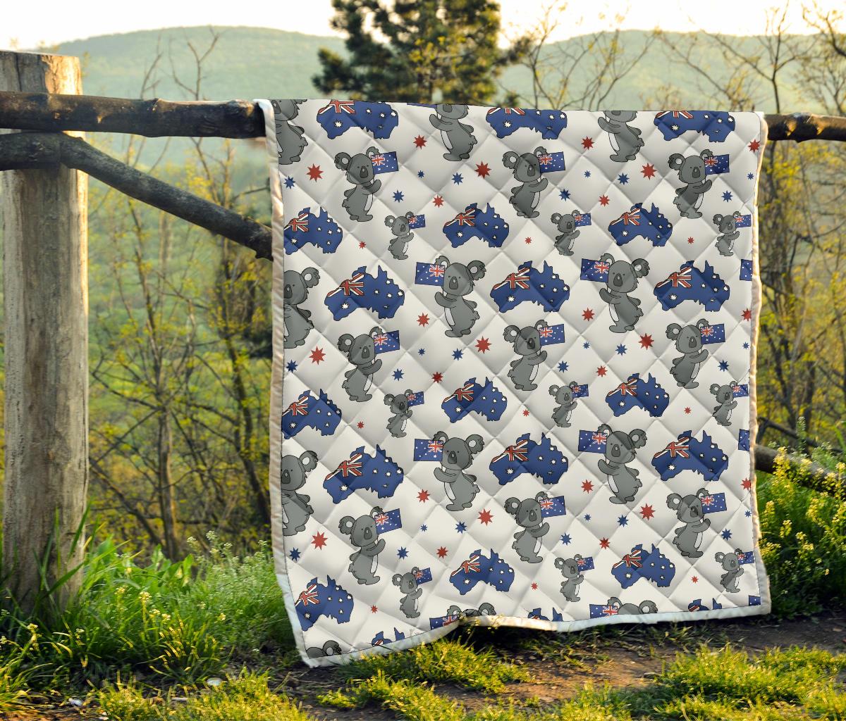 Koala Australia Day Themed Design Premium Quilt-JTAMIGO.COM