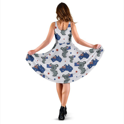 Koala Australia Day Themed Design Sleeveless Dress