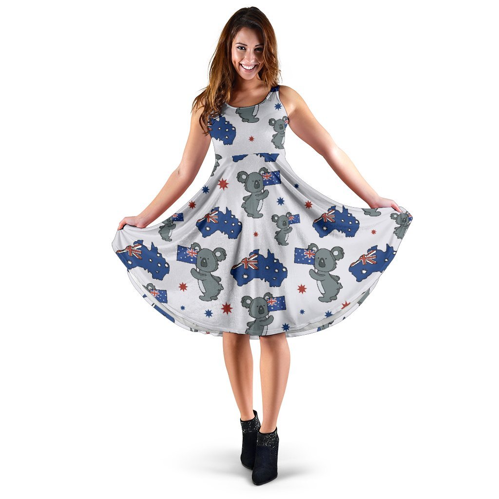 Koala Australia Day Themed Design Sleeveless Dress