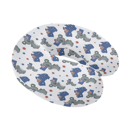 Koala Australia Day Themed Design U-Shaped Travel Neck Pillow-JTAMIGO.COM