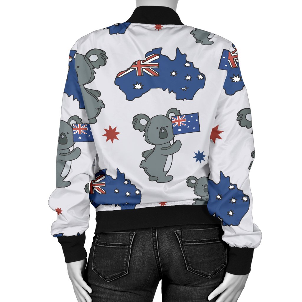 Koala Australia Day Themed Design Women Casual Bomber Jacket