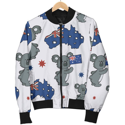 Koala Australia Day Themed Design Women Casual Bomber Jacket