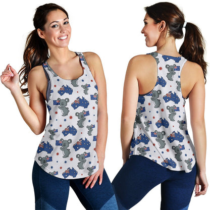 Koala Australia Day Themed Design Women Racerback Tank Top