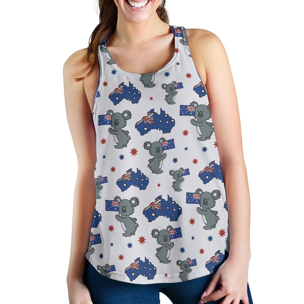 Koala Australia Day Themed Design Women Racerback Tank Top