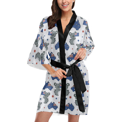 Koala Australia Day Themed Design Women Short Kimono Robe