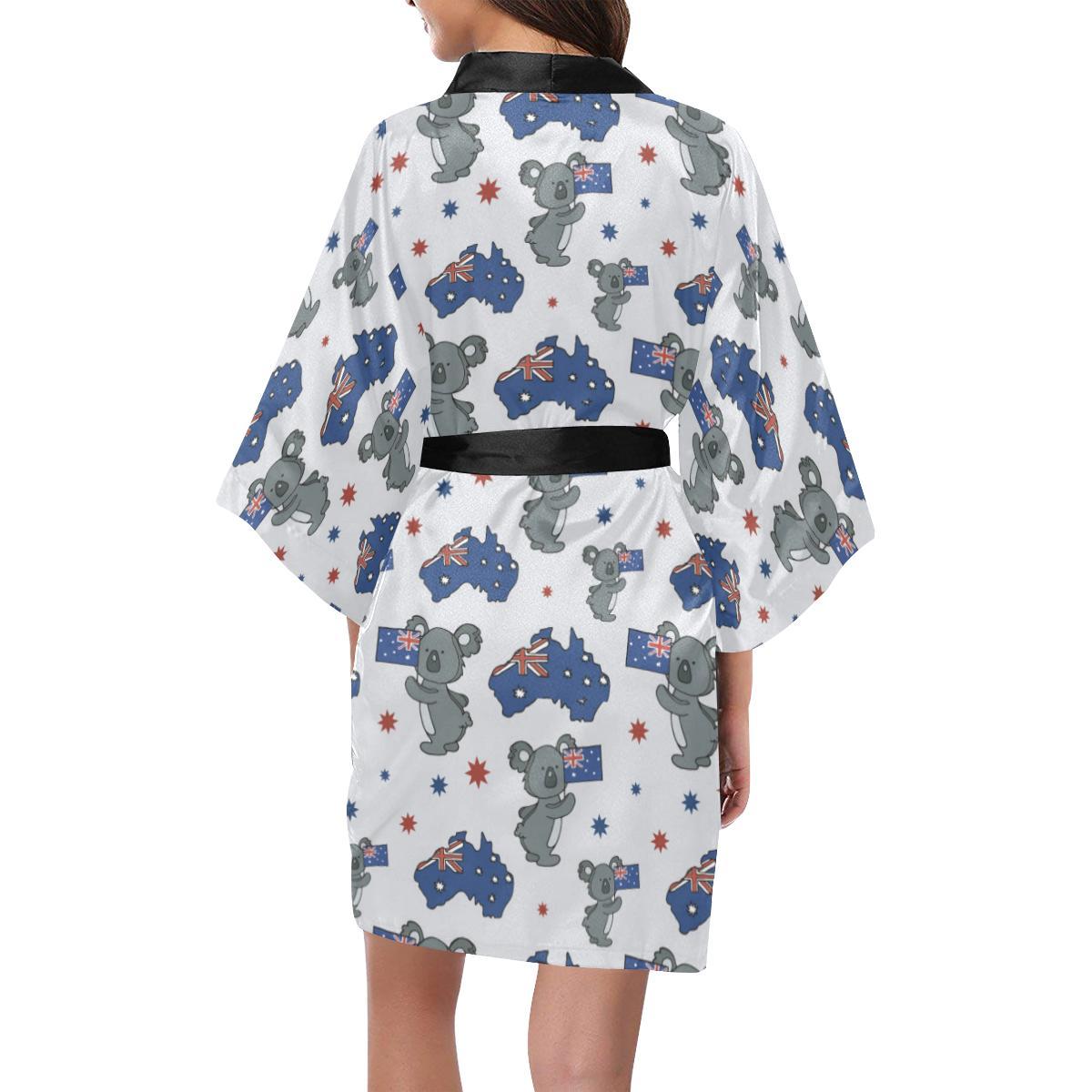 Koala Australia Day Themed Design Women Short Kimono Robe