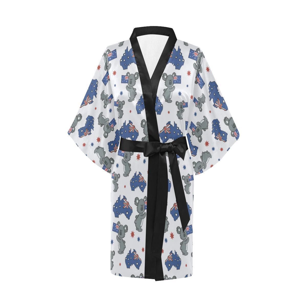 Koala Australia Day Themed Design Women Short Kimono Robe
