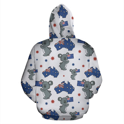 Koala Australia Day Themed Design Zip Up Hoodie