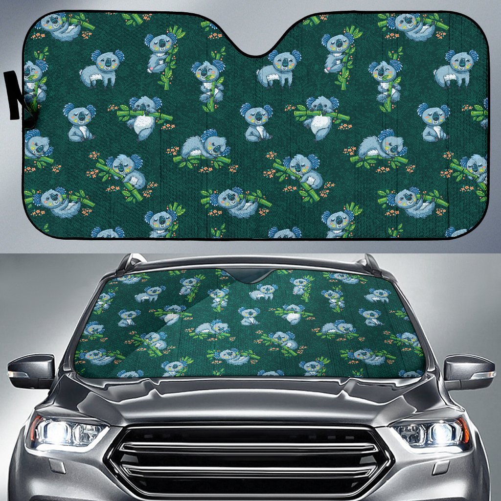 Koala Blue Design Print Car Sun Shade For Windshield