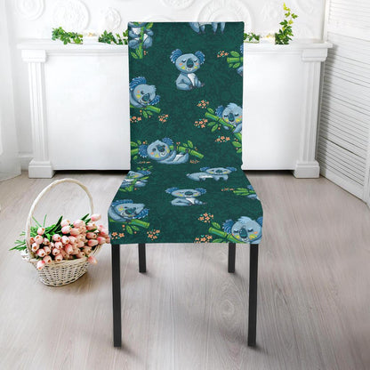Koala Blue Design Print Dining Chair Slipcover-JTAMIGO.COM