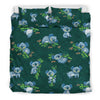 Koala Blue Design Print Duvet Cover Bedding Set