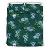 Koala Blue Design Print Duvet Cover Bedding Set