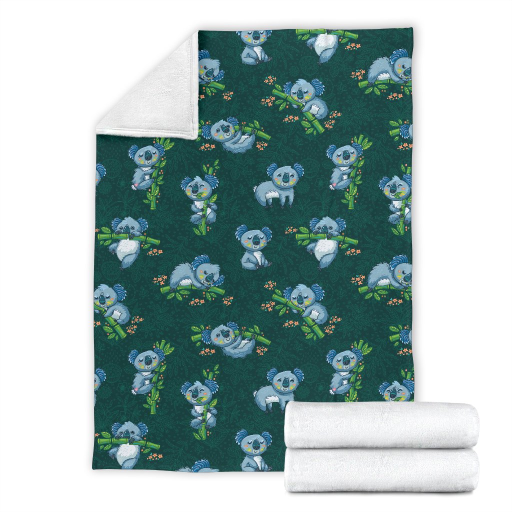 Koala Blue Design Print Fleece Blanket