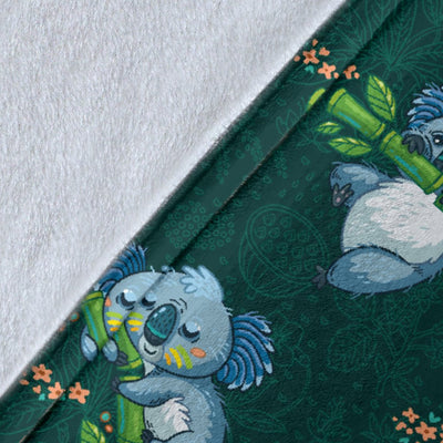 Koala Blue Design Print Fleece Blanket
