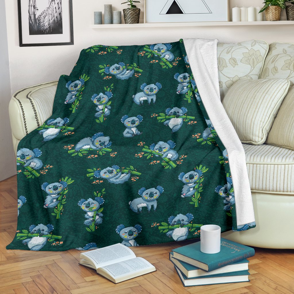 Koala Blue Design Print Fleece Blanket