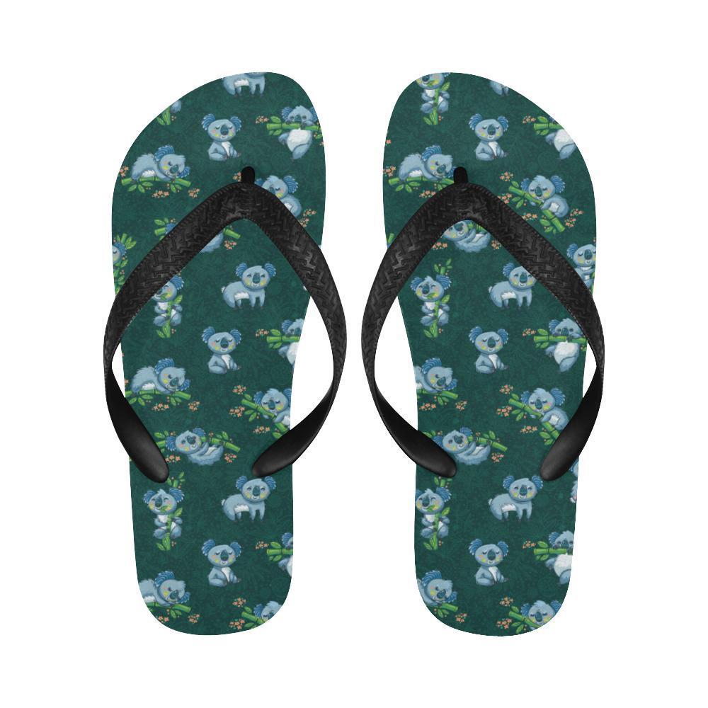 Koala Blue Design Print Flip Flops-JTAMIGO.COM