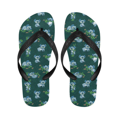 Koala Blue Design Print Flip Flops-JTAMIGO.COM